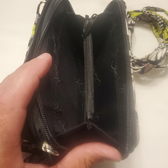 Vera Bradley Crossbody Saddle Bag With Matching Strap Wallet Citron Lime 11'x10" - Picture 7 of 8